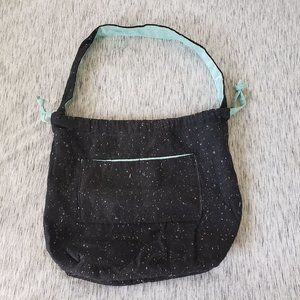 Slouchy Black Tote Bag With Multicolor Flecks